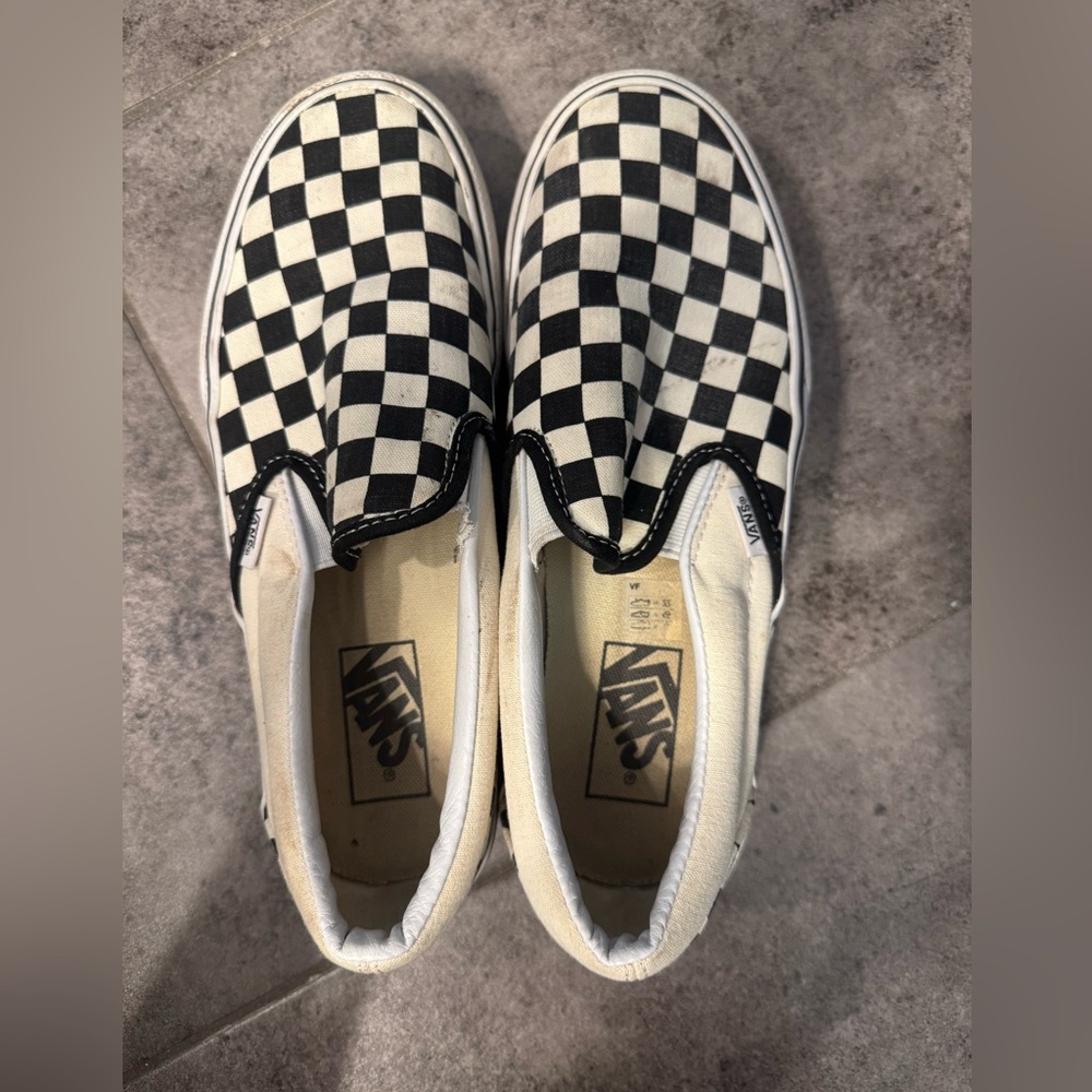 VANS black and white check unisex men’s 6 women’s 7.5